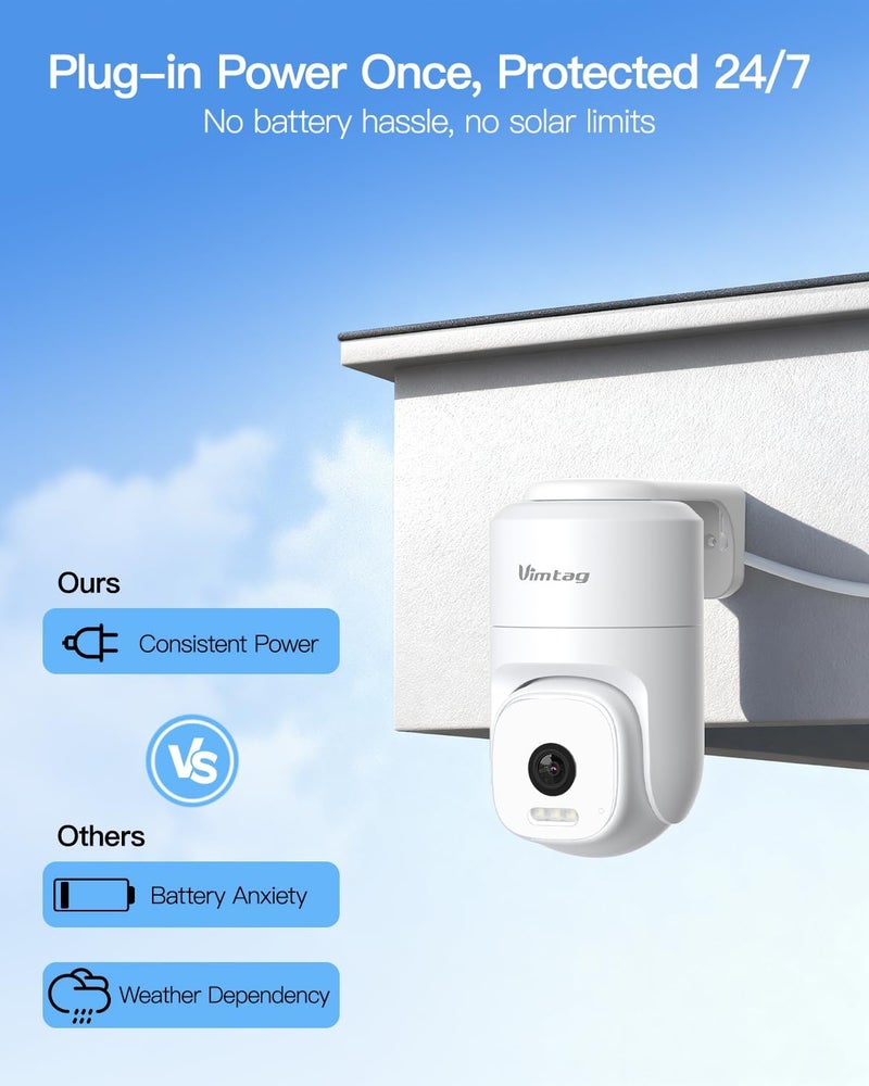 Vimtag 2.5K Outdoor Cameras for Home Security, 4MP Security Camera Outdoor, 2.4G/5G WiFi, Wired Outside Camera for House with Audio and Video, Motion Sensor, Color Night Vision, SD Card/Cloud Storage - Image 2